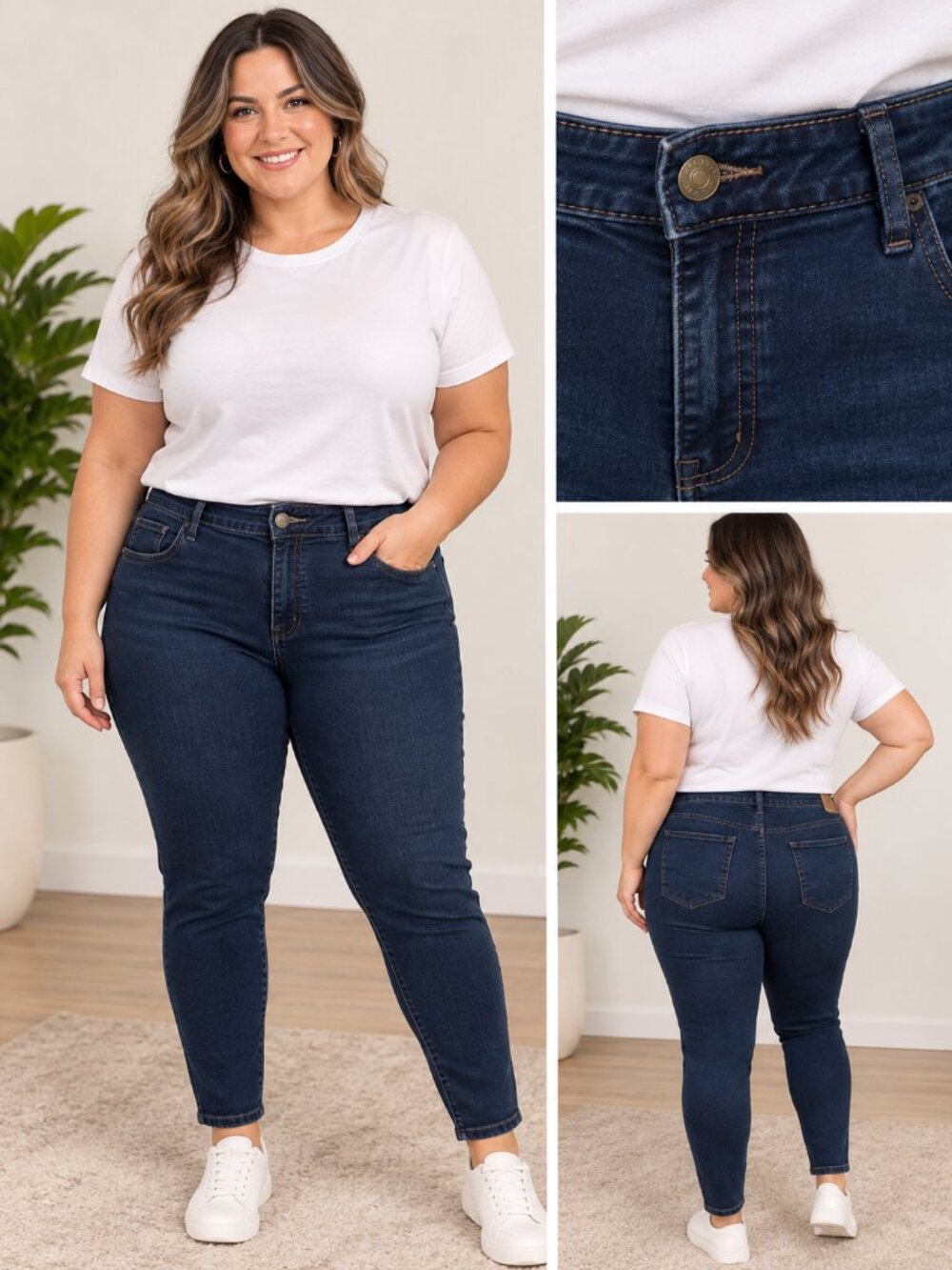 Ava & Viv Mid-Rise Skinny Jeans Stretchy Women’s True Denim Blue Size 18